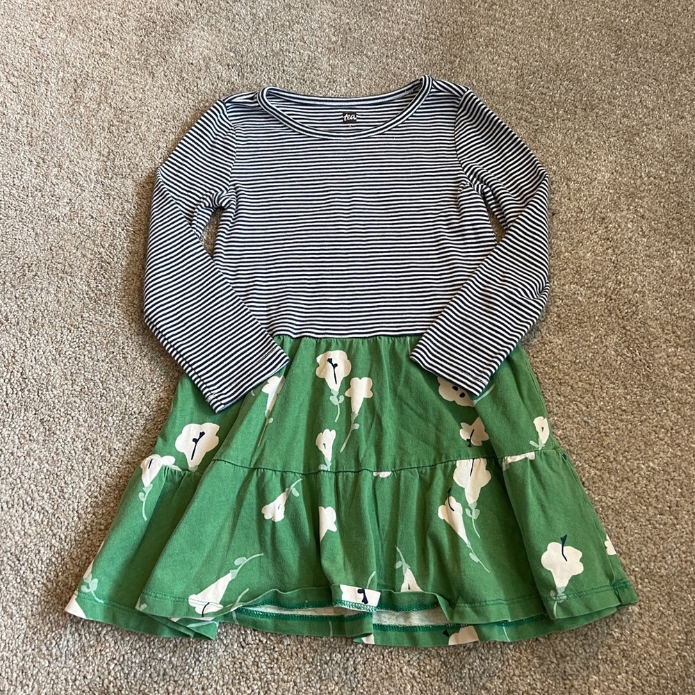 Tea Collection Floral Striped Dress